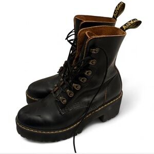 Dr. Martens Black Leather Combat Boots